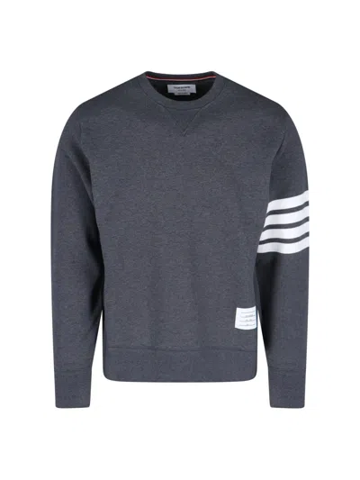 Thom Browne 'loopback 4-bar' Crew Neck Sweatshirt In Gray