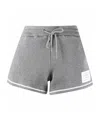 Thom Browne Loopback Cotton Knitted Shorts In Gray