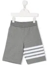 Thom Browne Loopback Jersey 4-bar Track Shorts In Grey