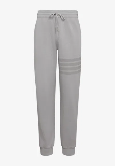 Thom Browne Loopback Overdyed 4-bar Track Pants In Gray