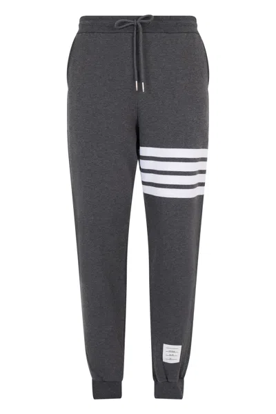 Thom Browne Loopback Sports Pants - Regular Fit In Grey