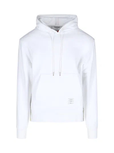 Thom Browne Loopback Stripe Hoodie In White