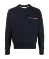 Thom Browne Loopback Stripe Pocket Sweatshirt In Black