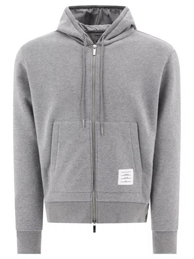 Thom Browne Men's Gray Loopback Zippered Hoodie For Fw24