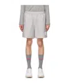 Thom Browne Gray Piping Shorts In Gray