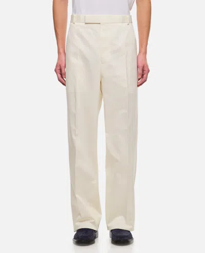 Thom Browne Low Rise Beltloop Cotton Trouser In White