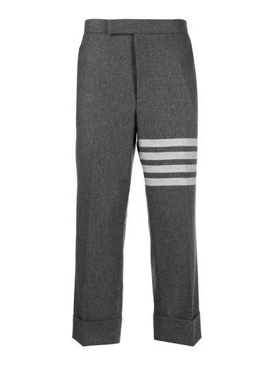 Thom Browne Low-rise Drop-crotch Tailored Trousers In Grey