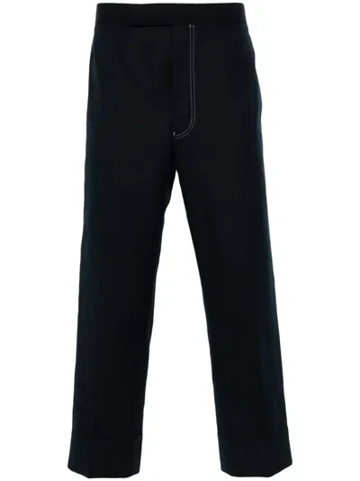 Thom Browne Low-rise Straight-leg Trousers In Blue