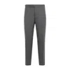Thom Browne Wool Trousers With Back Pockets And Belt Loops In Grey