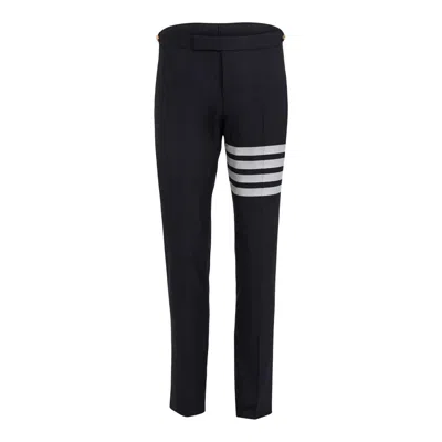 Thom Browne Low Rise Trousers In Engineered Men In Blue