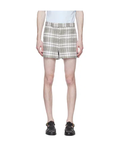 Thom Browne Low-rise Tweed Shorts In Nude