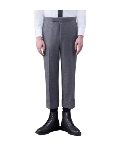 Thom Browne Low-rise Woollen Trousers In Black