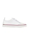 Thom Browne Low-top Leather Sneakers In White