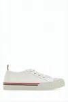 Thom Browne Low-top Canvas Sneakers With Textured Rubber Details In White
