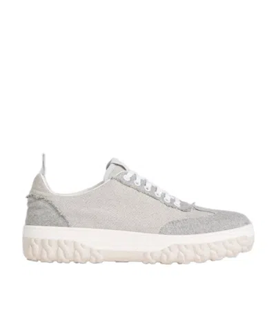 Thom Browne Low-top Frayed Sneakers In White