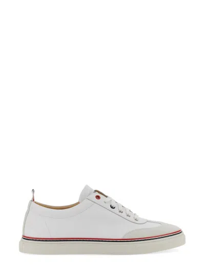 Thom Browne Low-top Leather Sneaker In White