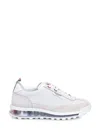 THOM BROWNE LOW TOP TECH SNEAKERS IN WHITE LEATHER WOMAN