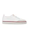 Thom Browne Low-top Leather Sneakers In White