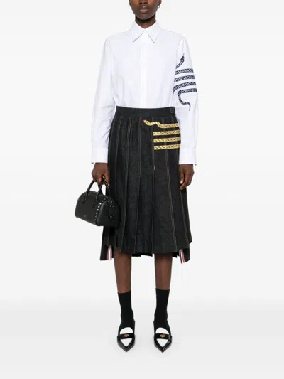 Thom Browne Lunar New Year Easy Fit Denim No Pocket Shirt Women Women In White