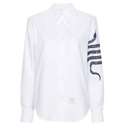 Thom Browne Lunar New Year Easy Fit Denim No Pocket Shirt Women Women In White