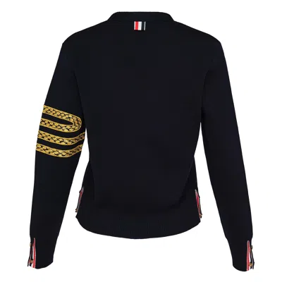 Thom Browne Lunar New Year Embroidered Cardigan No Pocket Women Women In Blue