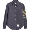 Thom Browne Snake 4-bar Denim Shirt In Blue