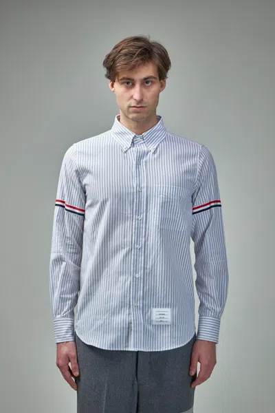 Thom Browne Madras Cotton Armband Shirt In Blue