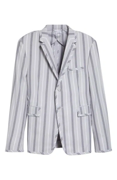 Thom Browne Madras Repp Stripe Cotton Sport Coat In Blue
