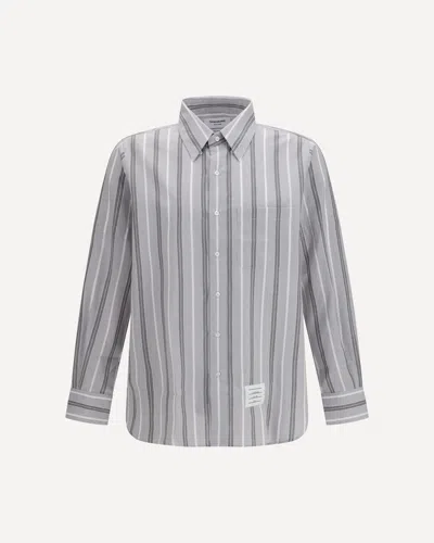 Thom Browne Madras Striped Armband Shirt In Gray
