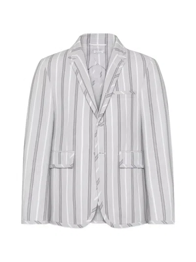 Thom Browne Madras Striped Blazer In Pink