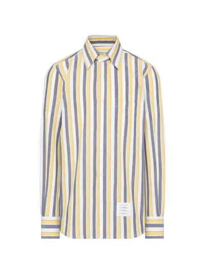 Thom Browne Madras Striped Shirt In Yellow