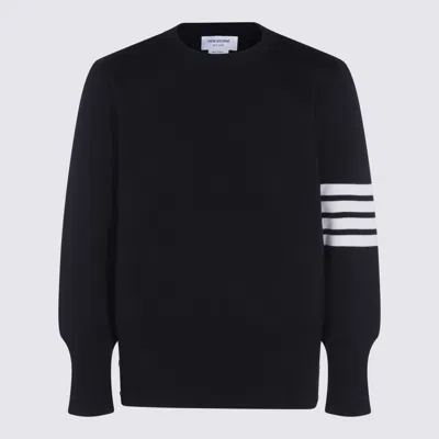 THOM BROWNE THOM BROWNE BLUE WOOL KNITWEAR