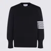 THOM BROWNE THOM BROWNE BLUE WOOL KNITWEAR