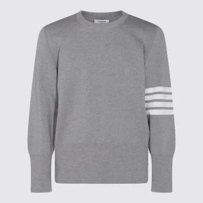 THOM BROWNE THOM BROWNE GREY WOOL KNITWEAR