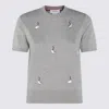 Thom Browne Knitwear Crewneck Embroidered Short Sleeves In Gray