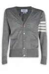 Thom Browne Gestreifter Cardigan Aus Baumwolle Mit Fransen