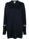 Thom Browne Oversized Wool Sweater In Blue