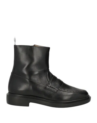 Thom Browne Man Ankle Boots Black Size 9 Calfskin