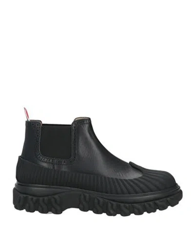 Thom Browne Man Ankle Boots Black Size 9 Calfskin