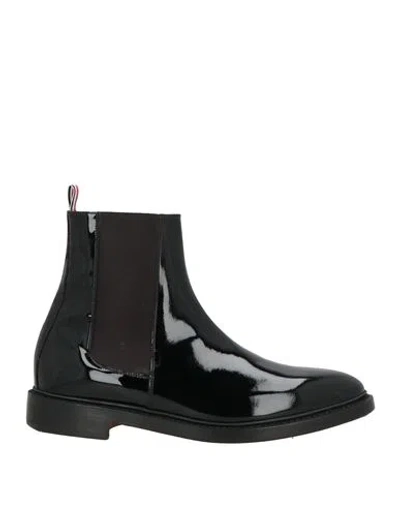 Thom Browne Man Ankle Boots Black Size 9 Leather