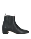 Thom Browne Man Ankle Boots Black Size 9 Leather In Black