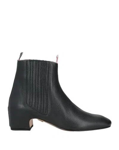 Thom Browne Man Ankle Boots Black Size 9 Leather