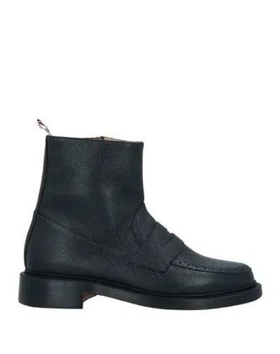 Thom Browne Man Ankle Boots Black Size 9 Soft Leather