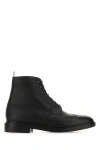 Thom Browne Leather Wingtip Boots In Black