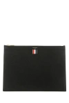 Thom Browne Medium Document Holder With Iconic Logo In Black