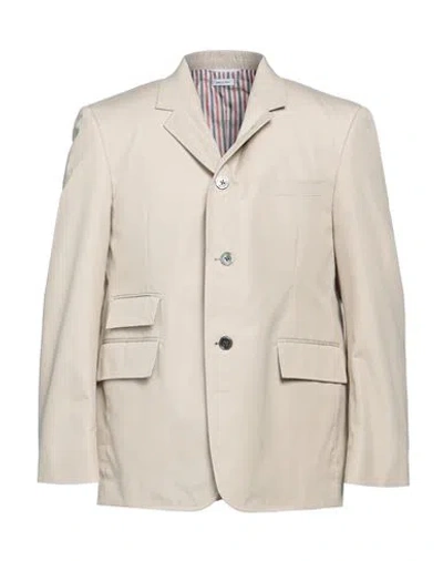Thom Browne Man Blazer Beige Size 4 Polyester, Cotton