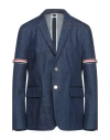 Thom Browne Man Blazer Blue Size 0 Cotton, Polyester In Blue