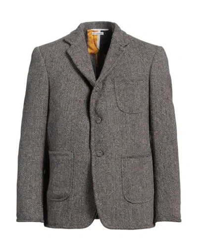 Thom Browne Man Blazer Brown Size 4 Wool