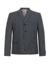 Thom Browne Man Blazer Charcoal Size 2 Wool, Polyester