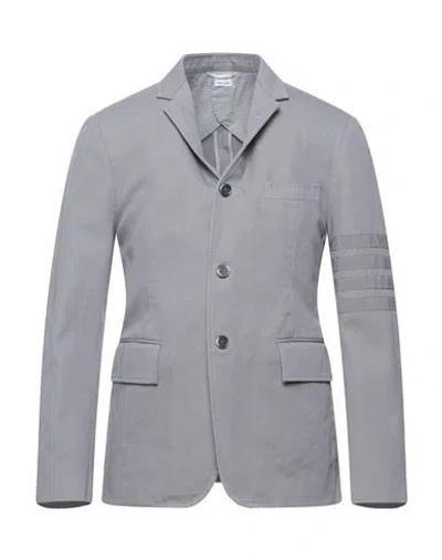 Thom Browne Man Blazer Grey Size 3 Cotton
